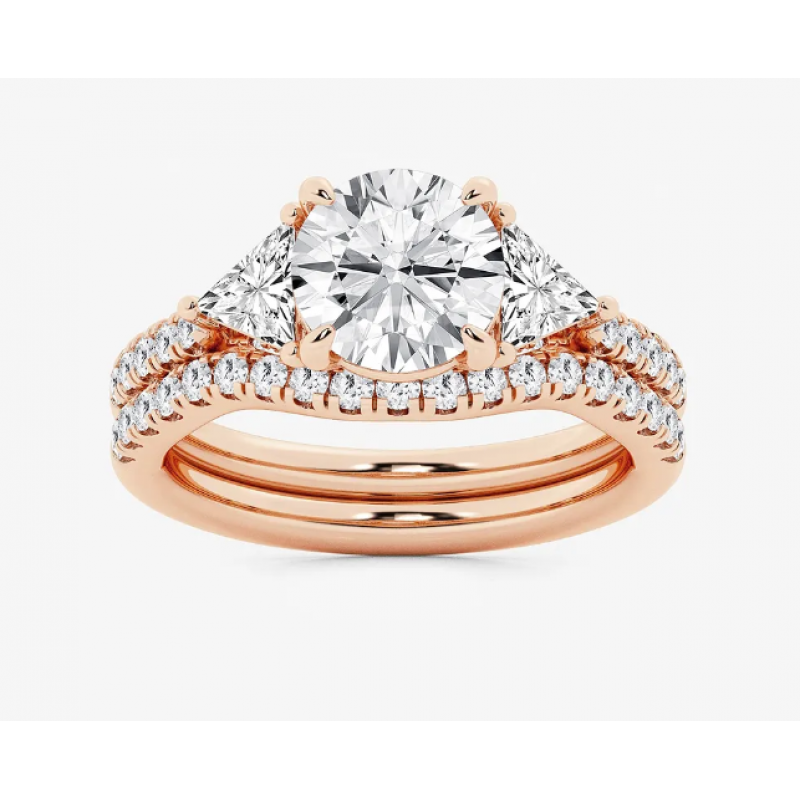 Round  Three-Stone Bridal