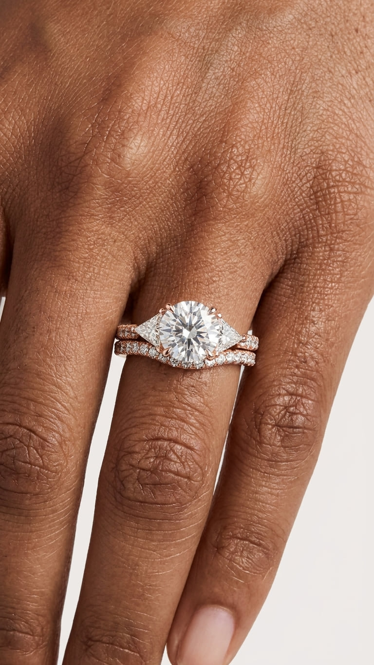 Round  Three-Stone Bridal