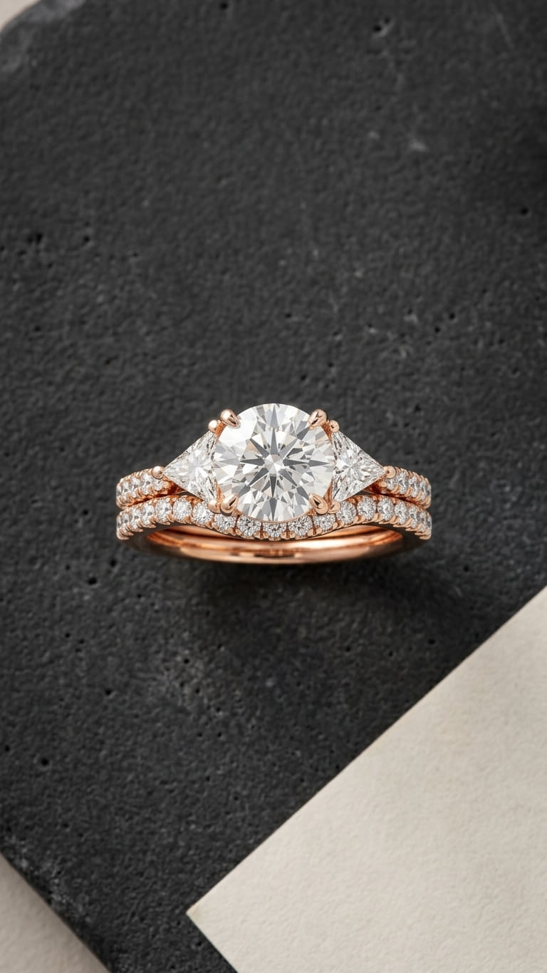 Round  Three-Stone Bridal