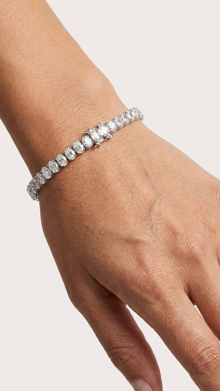 White  Asscher Bracelet