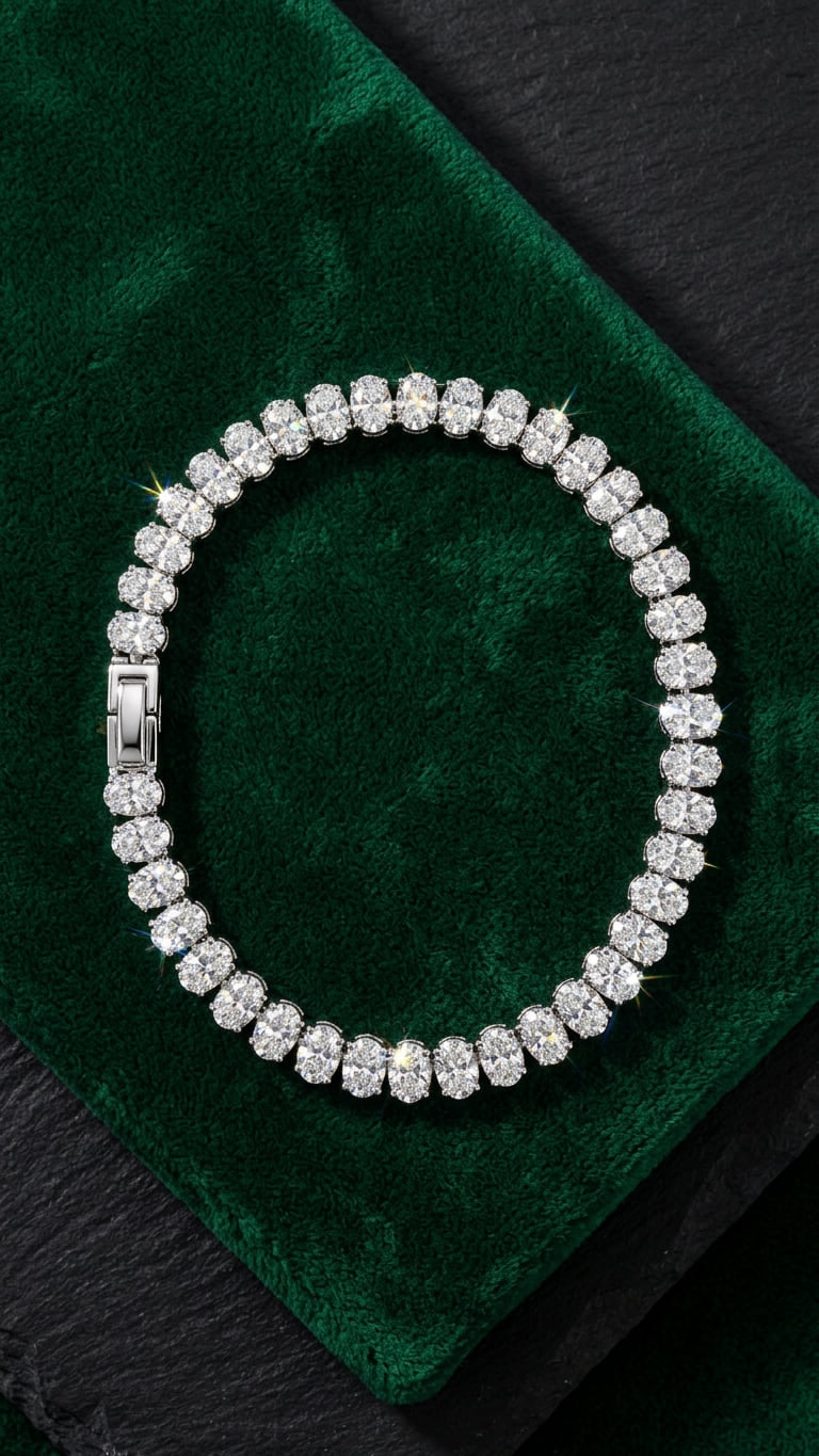 White  Asscher Bracelet