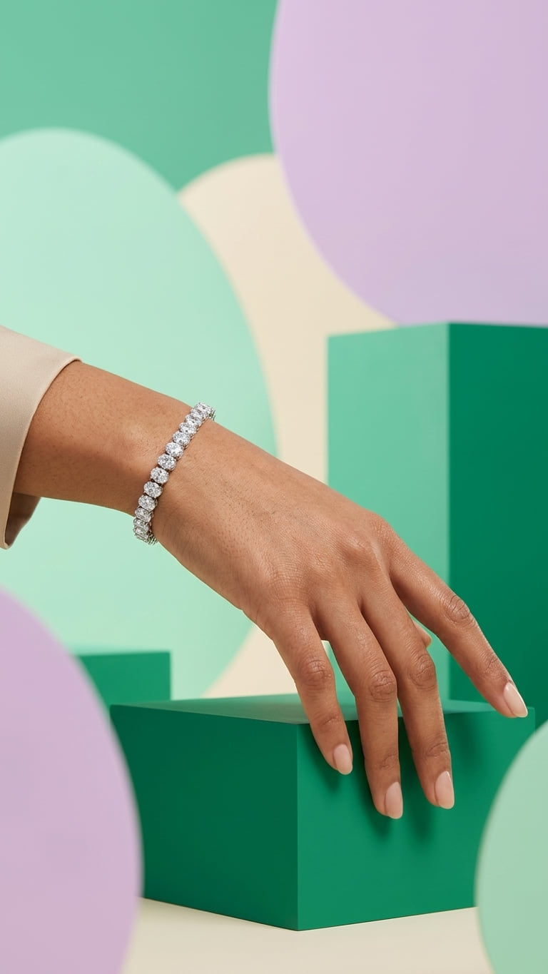 White  Asscher Bracelet